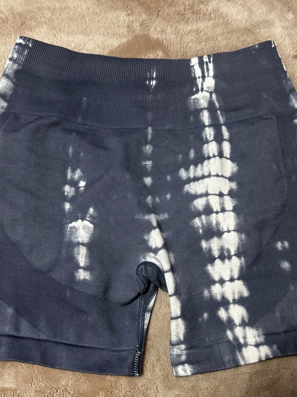 Darc Sport Navy and White Tie-Dye High-Waist Athletic Shorts